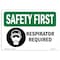 Signmission OSHA Sign, Respirator Required W/ Symbol, 14in X 10in Rigid Plastic, 14" W, 10" H, Landscape OS-SF-P-1014-L-10720 - alternate 1